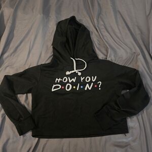 Black Hoodie with 'How You Doin?' Print